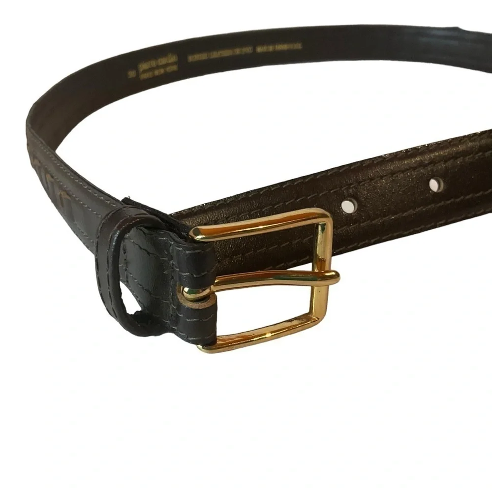 Pierre Cardin Leather Belt Size 30 Dark Brown